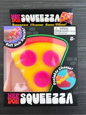 Nee Doh Squeezzza Pizza Plush Squeeze Toy - Yellow & Pink